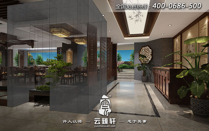 茶楼大厅装修图片